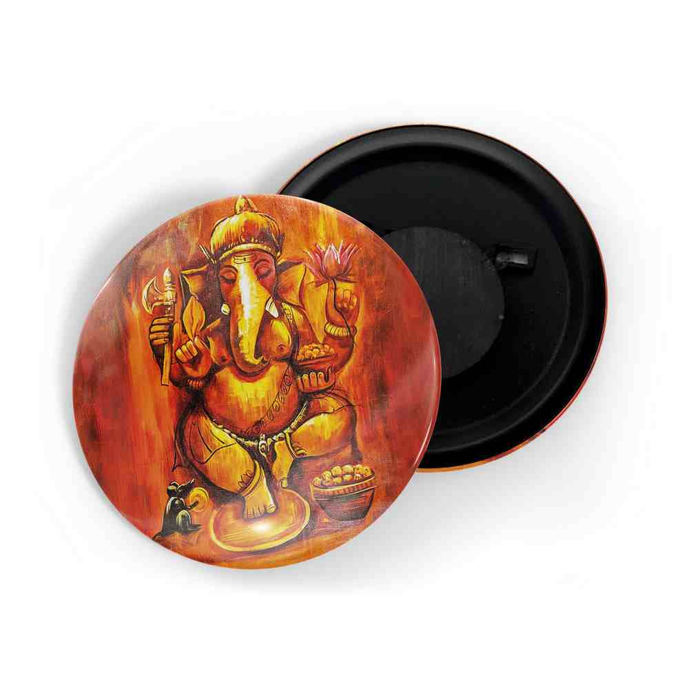 dhcrafts Fridge Magnet Multicolor Ganesha D1 Glossy Finish Design Pack of 1 (58mm)